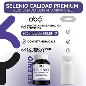 OBY Selenio enriquecido con Vitamina C y Vitamina E | 120 Capsulas $̶4̶3̶9̶.̶0̶0̶ oby.mx