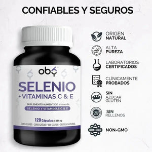 OBY Selenio enriquecido con Vitamina C y Vitamina E | 120 Capsulas $̶4̶3̶9̶.̶0̶0̶ oby.mx