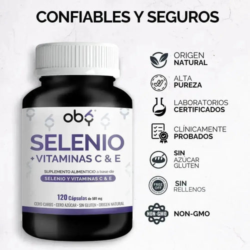 OBY Selenio enriquecido con Vitamina C y Vitamina E | 120 Capsulas $̶4̶3̶9̶.̶0̶0̶ oby.mx