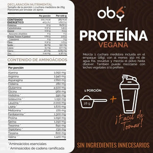 Proteina Complex Chocolate Artesanal | 7 Fuentes vegetales + Probioticos + Enzimas | Alta Absorción y Digestión Ligera Sin Lácteos | Polvo Vegana oby.mx