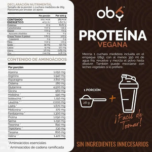 Proteina Complex Chocolate Artesanal | 7 Fuentes vegetales + Probioticos + Enzimas | Alta Absorción y Digestión Ligera Sin Lácteos | Polvo Vegana oby.mx