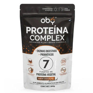 Proteina Complex Chocolate Artesanal | 7 Fuentes vegetales + Probioticos + Enzimas | Alta Absorción y Digestión Ligera Sin Lácteos | Polvo Vegana oby.mx