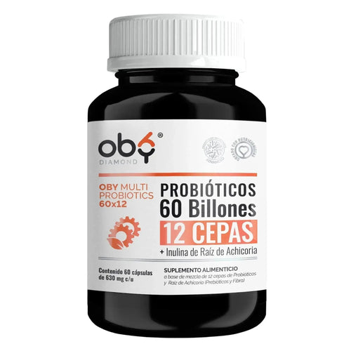 Double Pack Oby Multi Probióticos avanzados 60 Billones 12 cepas, prébióticos y fibra Fast Bundle