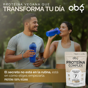 Proteina Complex Vainilla Mexicana | 7 Fuentes vegetales + Probioticos + Enzimas | Alta Absorción y Digestión Ligera Sin Lácteos | Polvo Vegana oby.mx