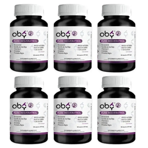 OBY Pure Resveratrol | Resveratrol más Semilla de Uva, Vitamina C, Arándano y Pimienta Negra | Cápsulas de 670 mg oby.mx
