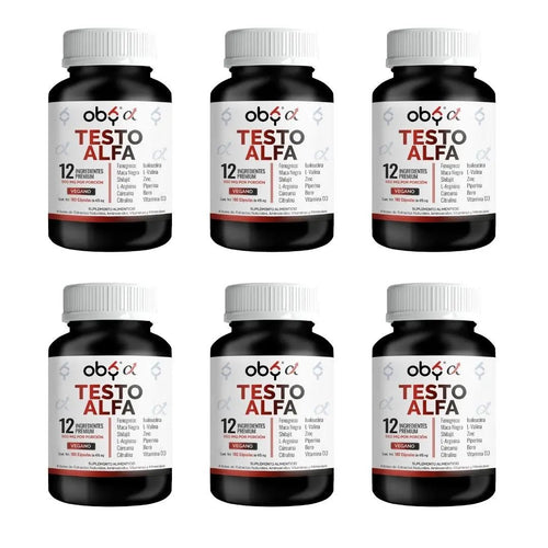 Pack de 6 frascos: Oby Testo Alfa | 180 cápsulas Fast Bundle