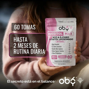 Inositol Max LIPOSOMAL - Myo y D-Chiro Inositol Ratio 40:1 + Vitex Agnus Castus + Acido Alfa Lipoico + Prebioticos | Polvo oby.mx