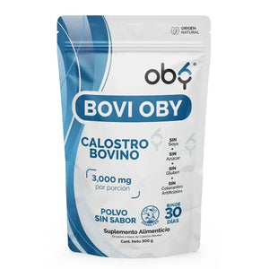 Oby Calostro Bovino | 3,000 mg de Calostro por porción | Suplemento Alimenticio en Polvo 300 gr | 100% Natural | Grass-Fed oby.mx
