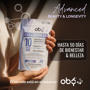 Colageno Hidrolizado 10 Tipos | OBY Collagen 10 Polvo 500g | Frutos Rojos oby.mx