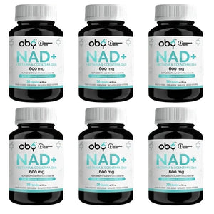 Pack de 6 Frascos: Oby NAD+ | NAD Potenciado con betaina y coenzima Q10 | NR Nicotinamida Ribosa | 30 cápsulas Fast Bundle