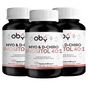 Pack de 3 frascos: Oby Myo y D-Chiro Inositol Ratio 40:1 | 120 cápsulas Fast Bundle