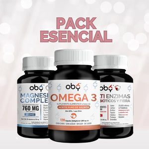 PACK ESCENCIAL | Magnesio complex 5 + Omega 3 + Multi Enzimas oby.mx