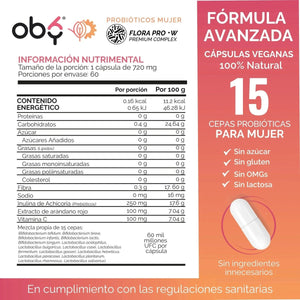 Pack de 3 frascos: Probióticos Femeninos | 60 Billones 15 Cepas + Prebióticos | Probióticos Mujer oby.mx