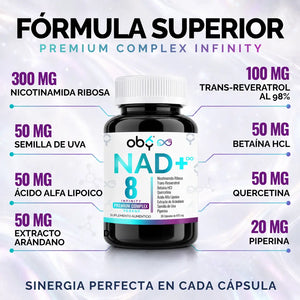 NAD+ con Resveratrol 30 cápsulas oby.mx