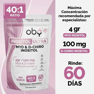 Oby Inositol Ultra - Myo y D-Chiro Inositol ratio 40:1 | Polvo Sin Sabor $̶1̶,̶1̶9̶9̶.̶0̶0̶ oby.mx