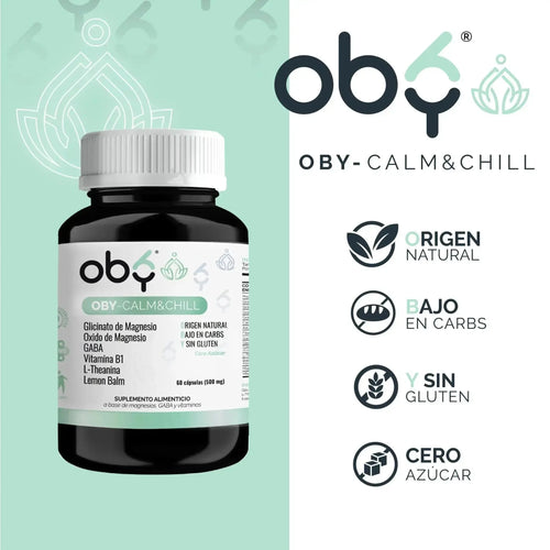 OBY CALM Magnesios - Glicinato de Magnesio, GABA, L-Teanina, Lemon Balm, Vitamina B1 oby.mx