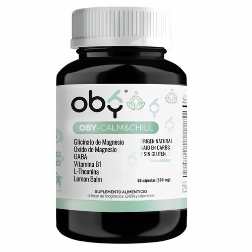 OBY CALM Magnesios - Glicinato de Magnesio, GABA, L-Teanina, Lemon Balm, Vitamina B1 oby.mx