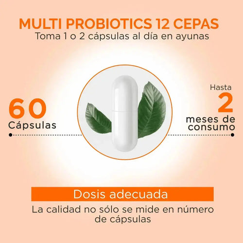 Oby MULTI Probioticos 120 Billones 12 Cepas Diferentes + Prebioticos inulina raiz achicoria + Fibra oby.mx