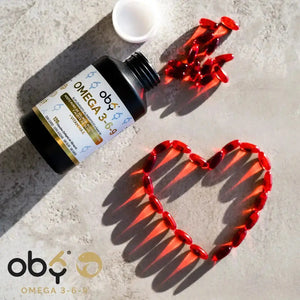 OMEGA 3 6 9 + Vitamina E | 3 aceites puros: Salmon, Linaza, Olivo | OBY Omega 3-6-9, 120 softgels SIN sabor, SIN olor oby.mx