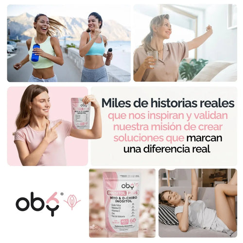 Oby Inositol Plus Myo y D-Chiro Inositol Ratio 40:1 + Acido Folico, Prebioticos, Vitaminas y Zinc | Polvo Sin Sabor oby.mx