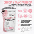 Oby Inositol Plus Myo y D-Chiro Inositol Ratio 40:1 + Acido Folico, Prebioticos, Vitaminas y Zinc | Polvo Sin Sabor oby.mx