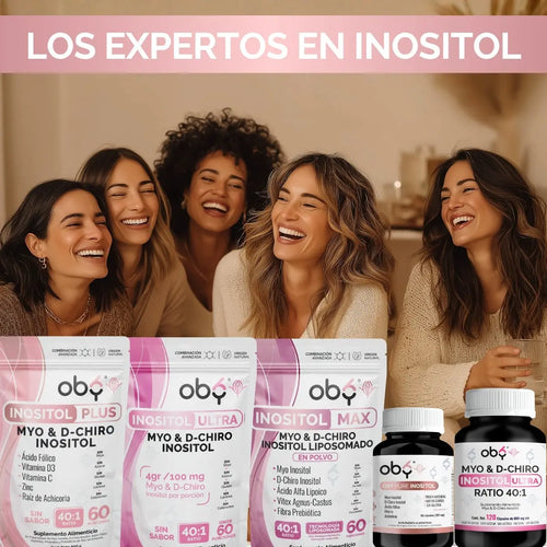 Oby Inositol Plus Myo y D-Chiro Inositol Ratio 40:1 + Acido Folico, Prebioticos, Vitaminas y Zinc | Polvo Sin Sabor oby.mx