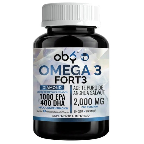 Omega 3 Diamond 2000mg Aceite Anchoa Salvaje de Oby | Máxima Pureza | Alto en EPA Y DHA | 60 cápsulas oby.mx