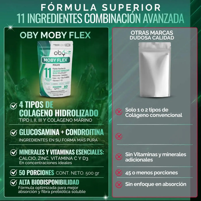 Colágeno Hidrolizado I, II, III y Marino 50 porciones oby.mx