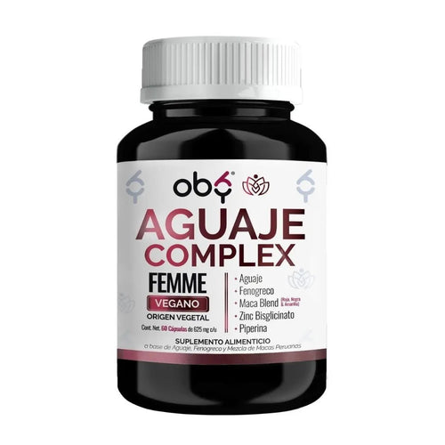 *Aguaje con Fenogreco, Maca Peruana y Zinc (60 cápsulas) oby.mx