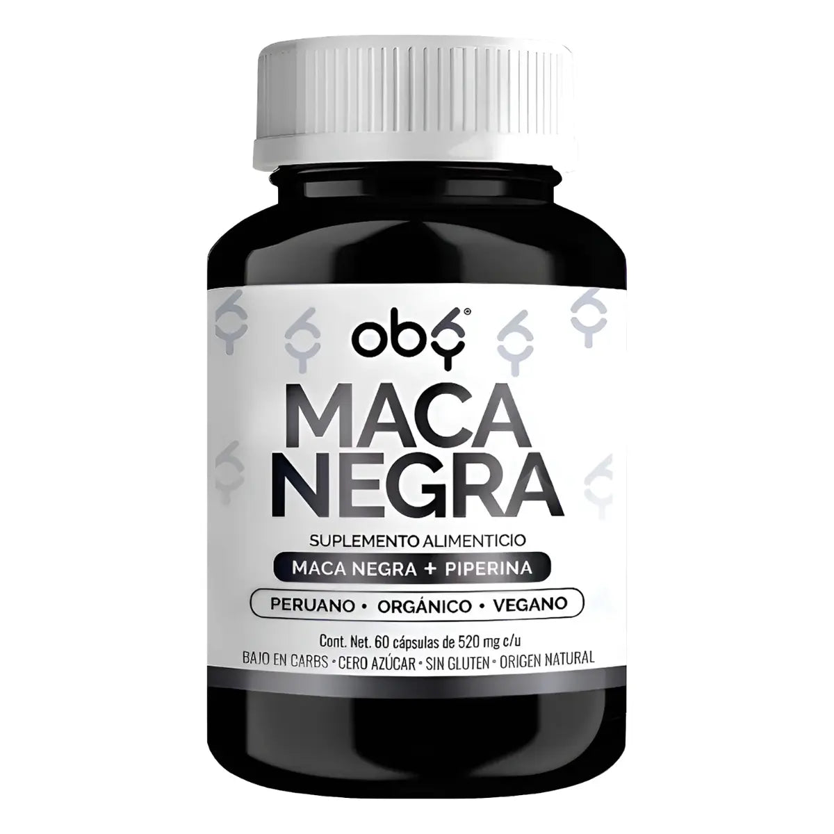 Maca Negra Peruana Orgánica 60 cápsulas oby.mx