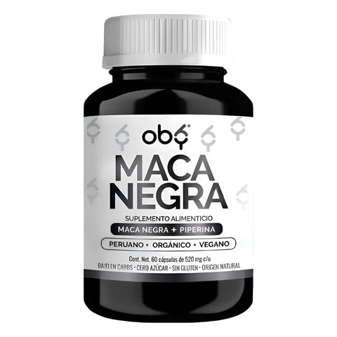 Maca Negra Peruana Orgánica 60 cápsulas oby.mx
