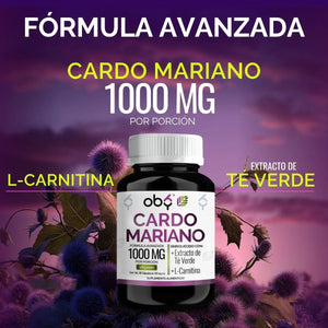 Cardo Mariano con Extracto Te Verde y L-Carnitina 60 cápsulas oby.mx