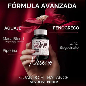 *Aguaje con Fenogreco, Maca Peruana y Zinc (60 cápsulas) oby.mx