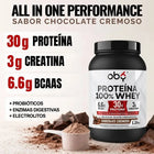 Proteina Whey con Creatina, Enzimas Probióticos y Electrolitos, Sabor Chocolate 1.25 kg oby.mx