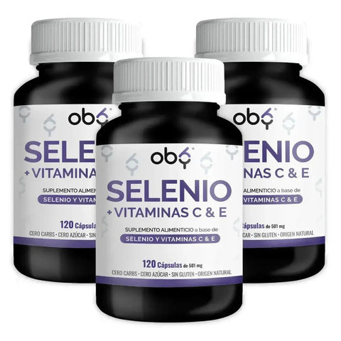 Pack de 3 frascos: OBY Selenio enriquecido con Vitamina C y Vitamina E Fast Bundle