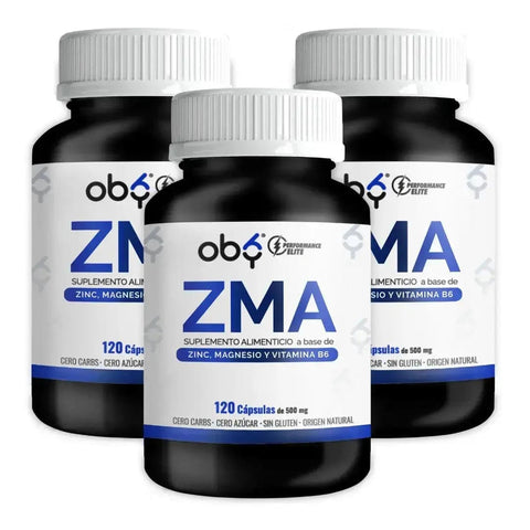 OBY ZMA Zinc, Citrato de Magnesio y Vitamina B6 | 120 Cápsulas oby.mx