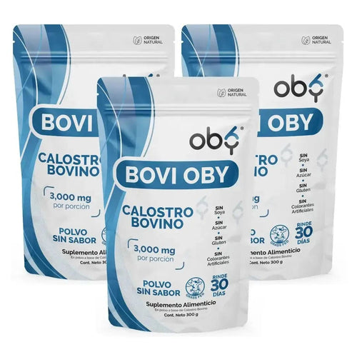 OBY Calostro Bovino en Polvo | 3,000 mg de Calostro por porción oby.mx