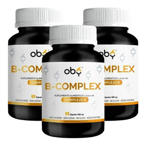 Pack de 3 frascos: OBY B Complex | Complejo B completo | 60 cápsulas Fast Bundle