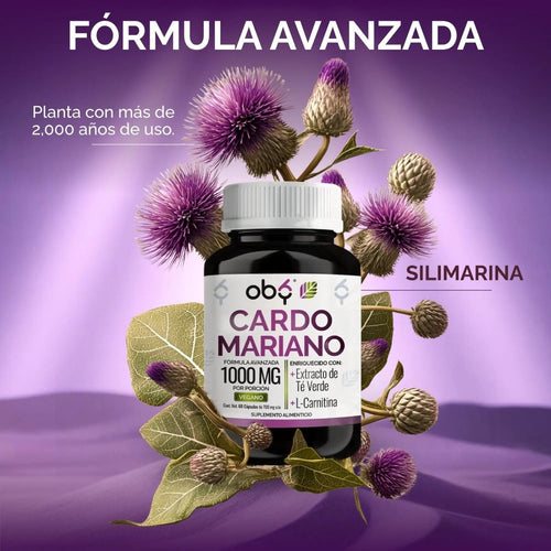 Cardo Mariano con Extracto Te Verde y L-Carnitina 60 cápsulas oby.mx