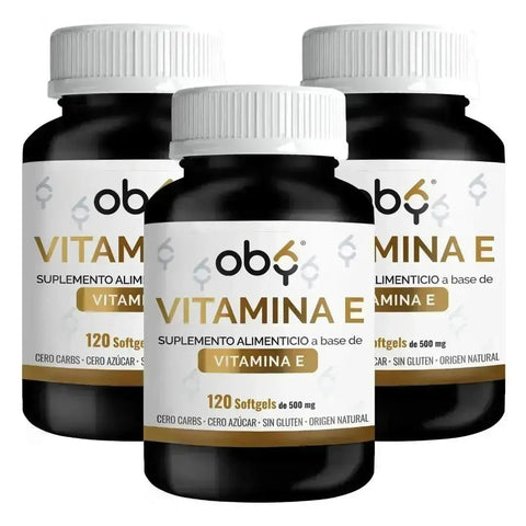 Pack de 3 frascos: OBY Vitamina E |  Vitaminas para mujer y hombre Fast Bundle