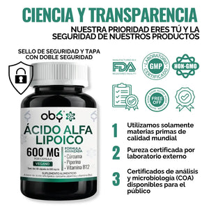 Ácido Alfa Lipoico 60 cápsulas oby.mx