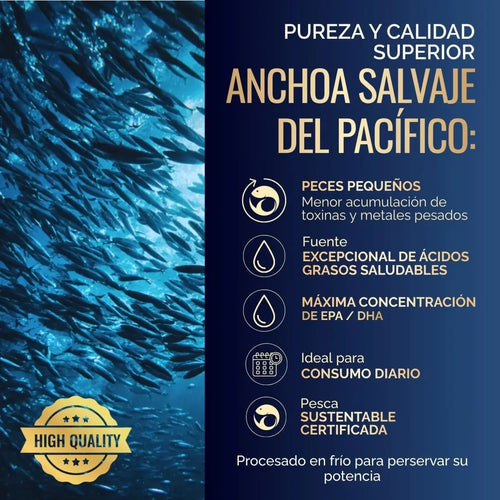 Omega 3 Diamond 2000mg Aceite Anchoa Salvaje de Oby | Máxima Pureza | Alto en EPA Y DHA | 60 cápsulas oby.mx