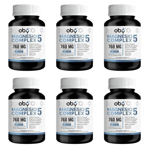 Pack de 6 frascos: Oby 5 Magnesio Complex 180 Cápsulas Fast Bundle