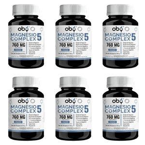 Pack de 6 frascos: Oby 5 Magnesio Complex 60 Cápsulas Fast Bundle