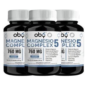 Pack de 3 frascos: Oby 5 Magnesio Complex 60 Cápsulas Fast Bundle