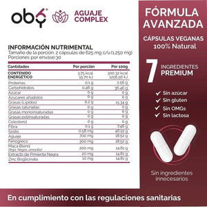 *Aguaje con Fenogreco, Maca Peruana y Zinc (60 cápsulas) oby.mx