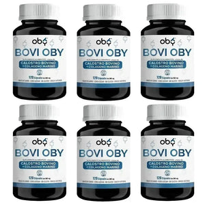 Pack de 6 frascos: OBY Calostro Bovino | Suplemento Alimenticio con Colágeno Marino Fast Bundle