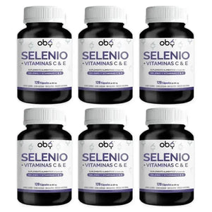 Pack de 6 frascos: OBY Selenio enriquecido con Vitamina C y Vitamina E Fast Bundle