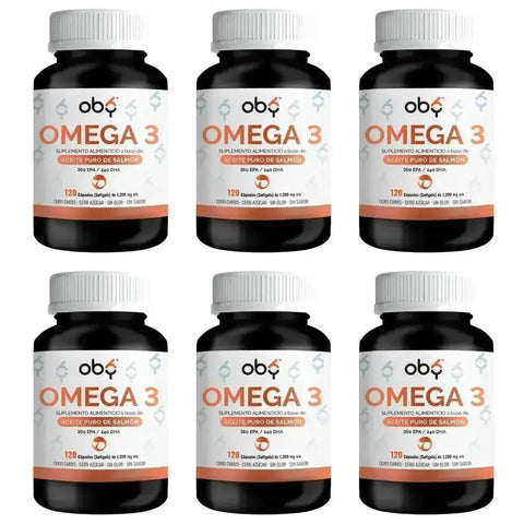 Pack de 6 frascos: OBY Omega 3: Aceite Puro de Salmón Salvaje Fast Bundle