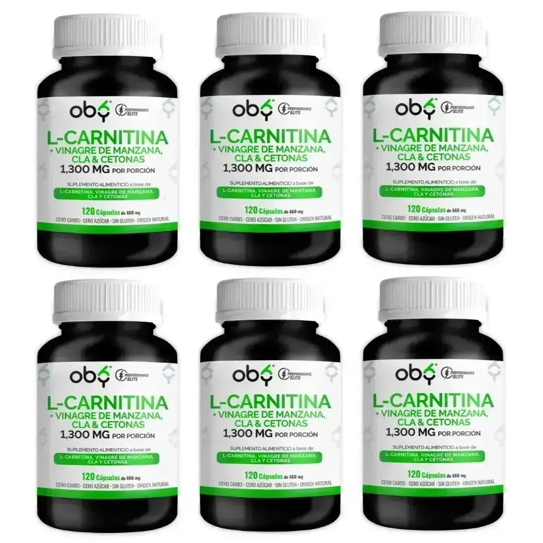 vinagre de manzana con l carnitina Pack de 6 frascos: OBY L Carnitina con Vinagre de manzana, CLA y– oby.mx